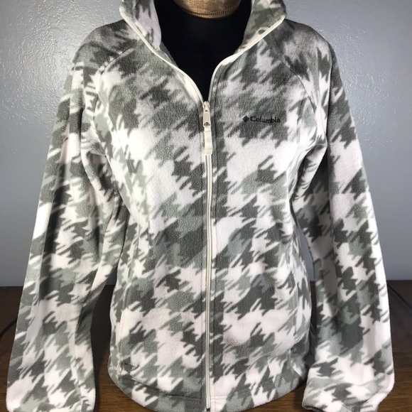 Columbia Jackets & Blazers - Women's Columbia Zip Up Gray/White Jacket Size L